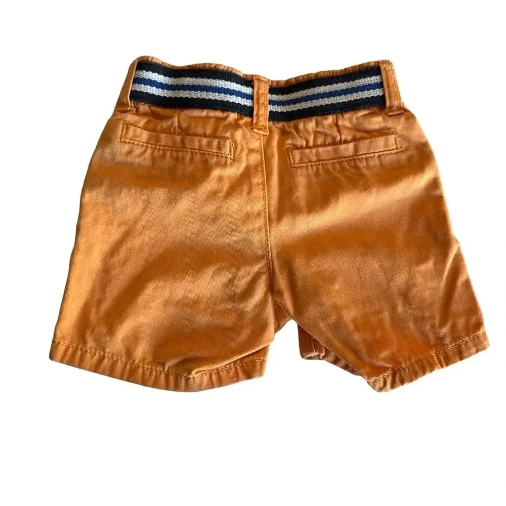 Gymboree boys 6-12 months prep fit orange shorts with belt